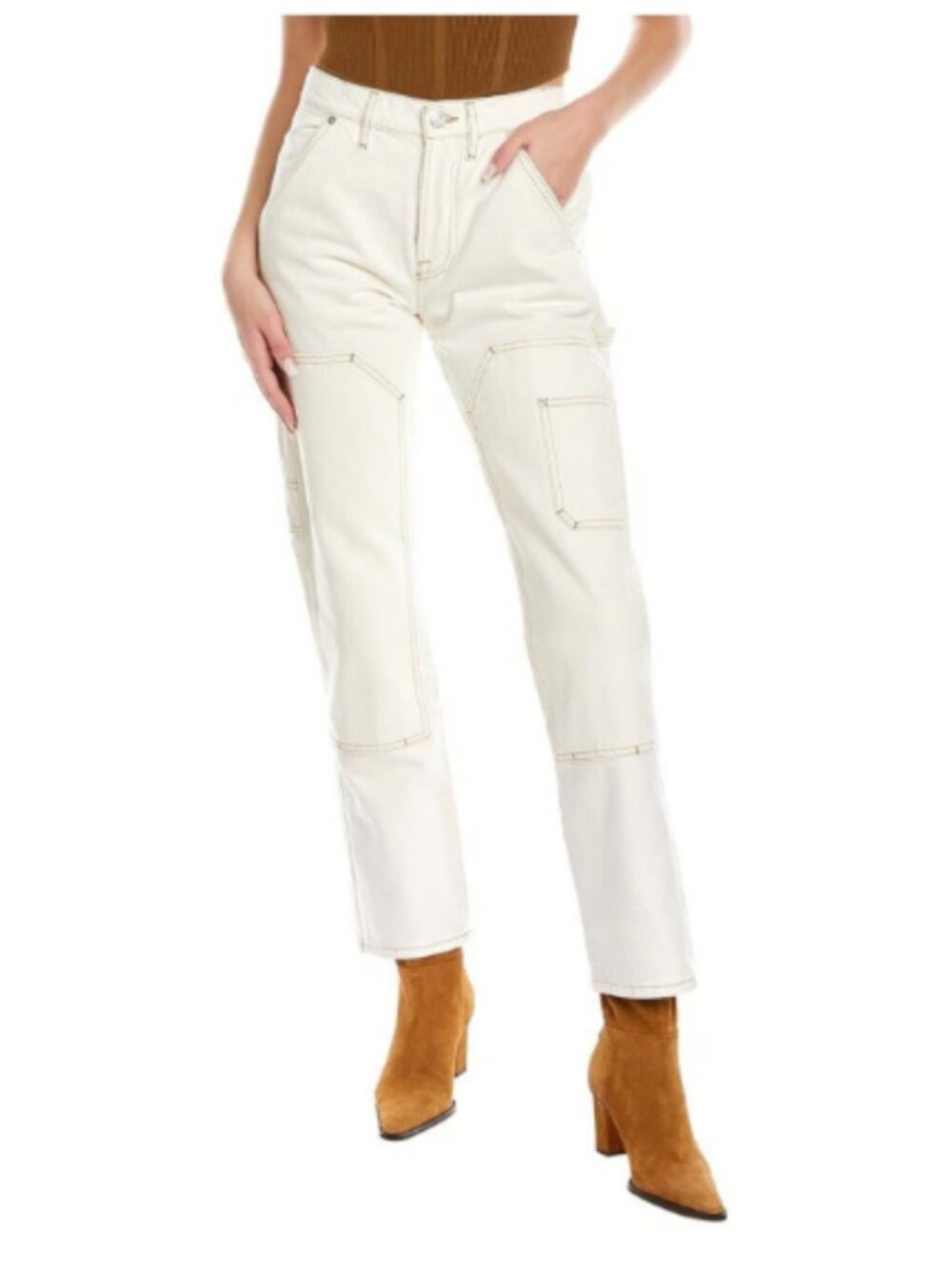 FRAME Denim White / Cream Utility 'Le Slouch' Jeans